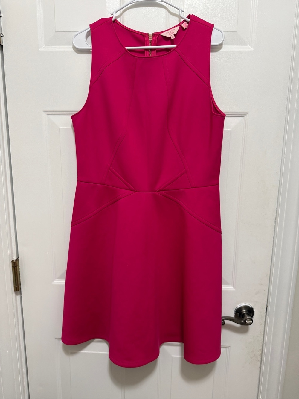 Ted Baker Hot Pink Sleeveless Dress in good condition, wrinkle-free, chic dress